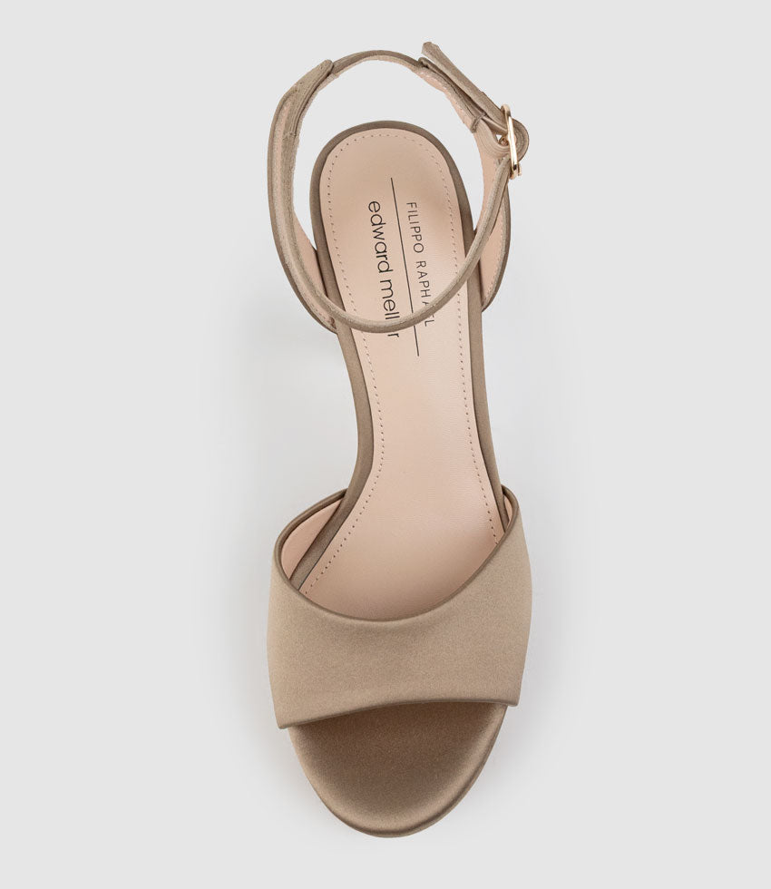 SELMA110 Open Toe Platform Sandal in Gold Silk - Edward Meller