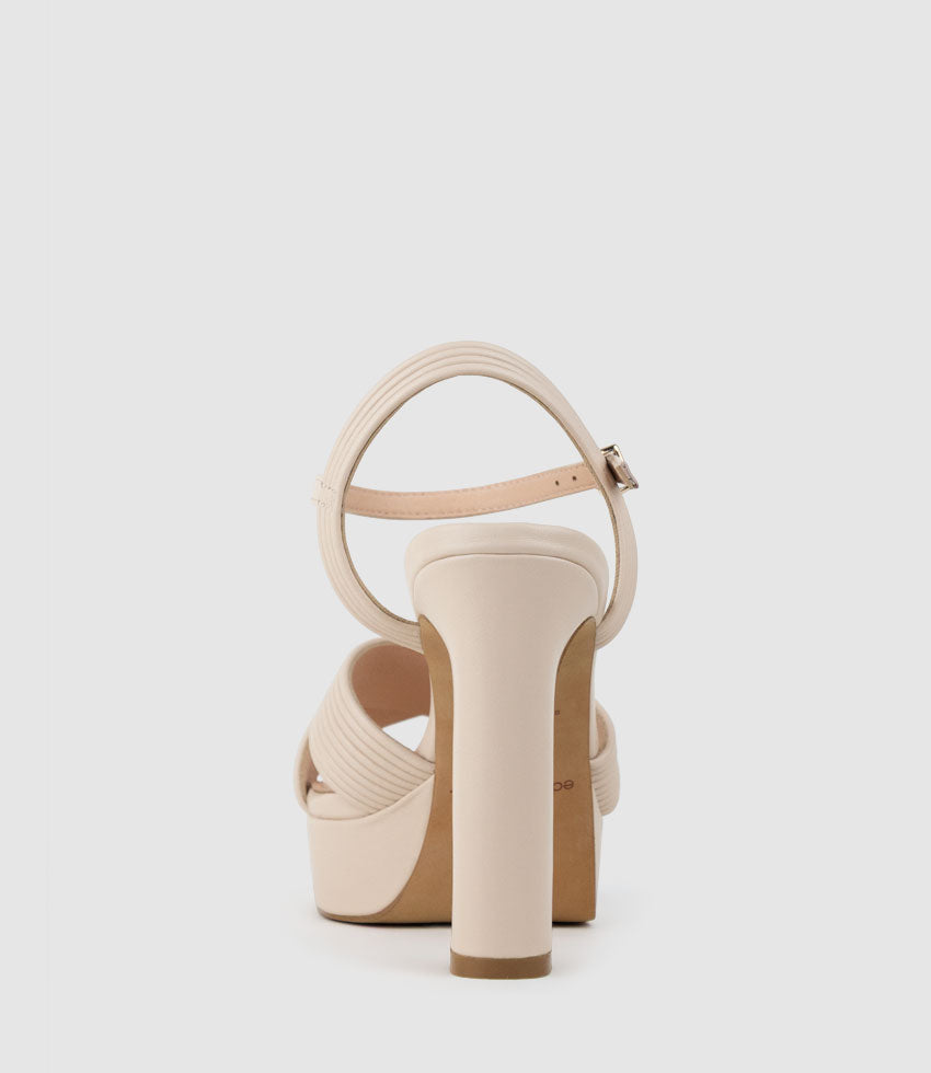SORROW110 Tubed Crossover Platform Sandal in Shell - Edward Meller