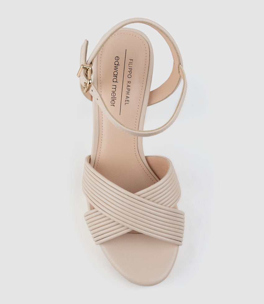 SORROW110 Tubed Crossover Platform Sandal in Shell - Edward Meller