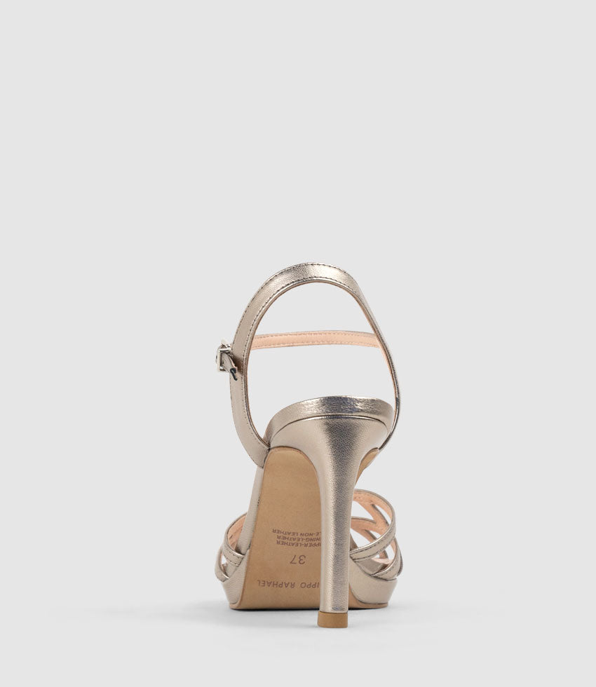 SWIFT90 Lattice Front Platform Sandal in Pewter - Edward Meller
