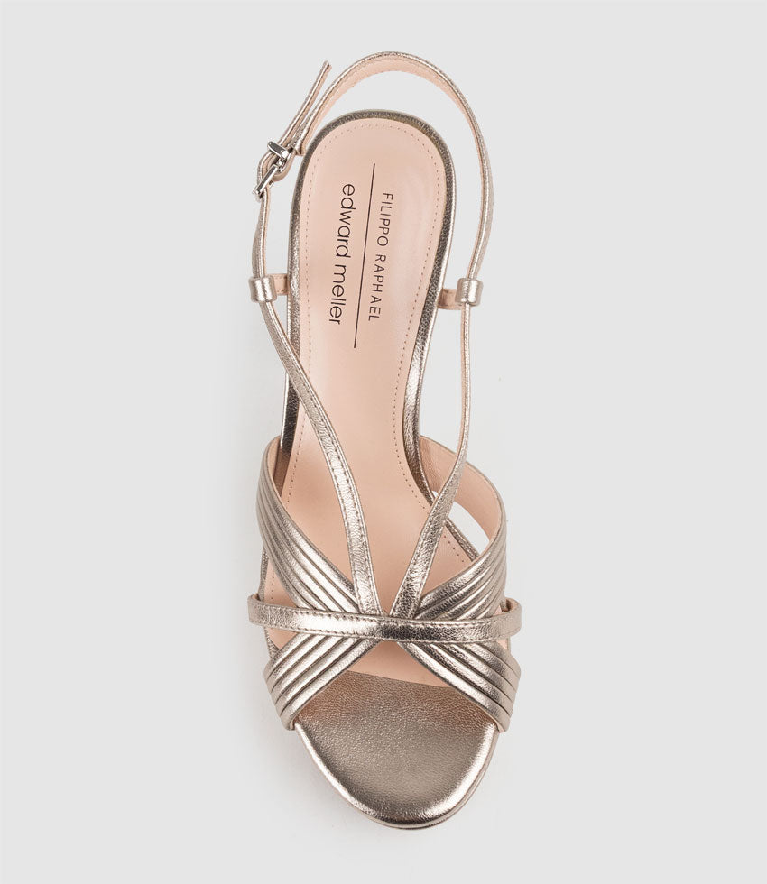 SYRO110 V Strap Platform Sandal in Pewter - Edward Meller