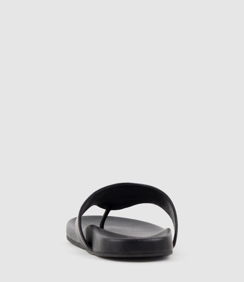 TAMSIN Thong on Footbed in Black - Edward Meller