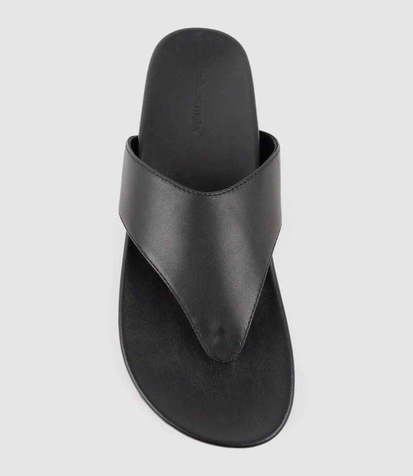 TAMSIN Thong on Footbed in Black - Edward Meller
