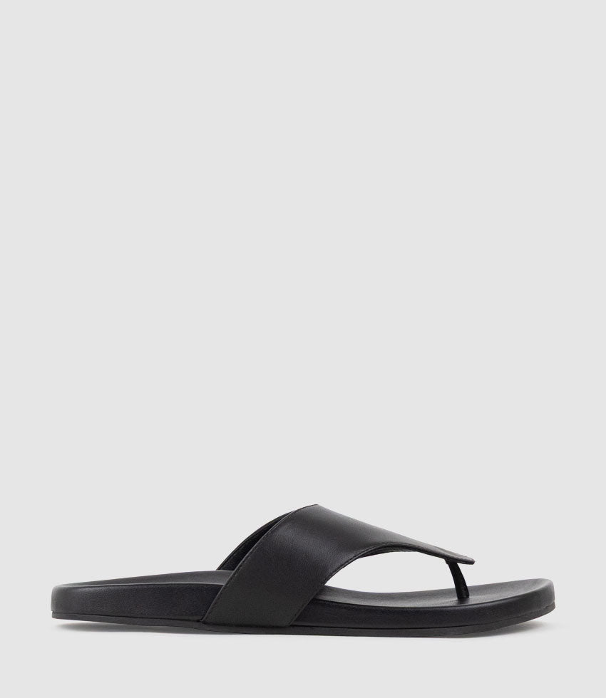 TAMSIN Thong on Footbed in Black - Edward Meller