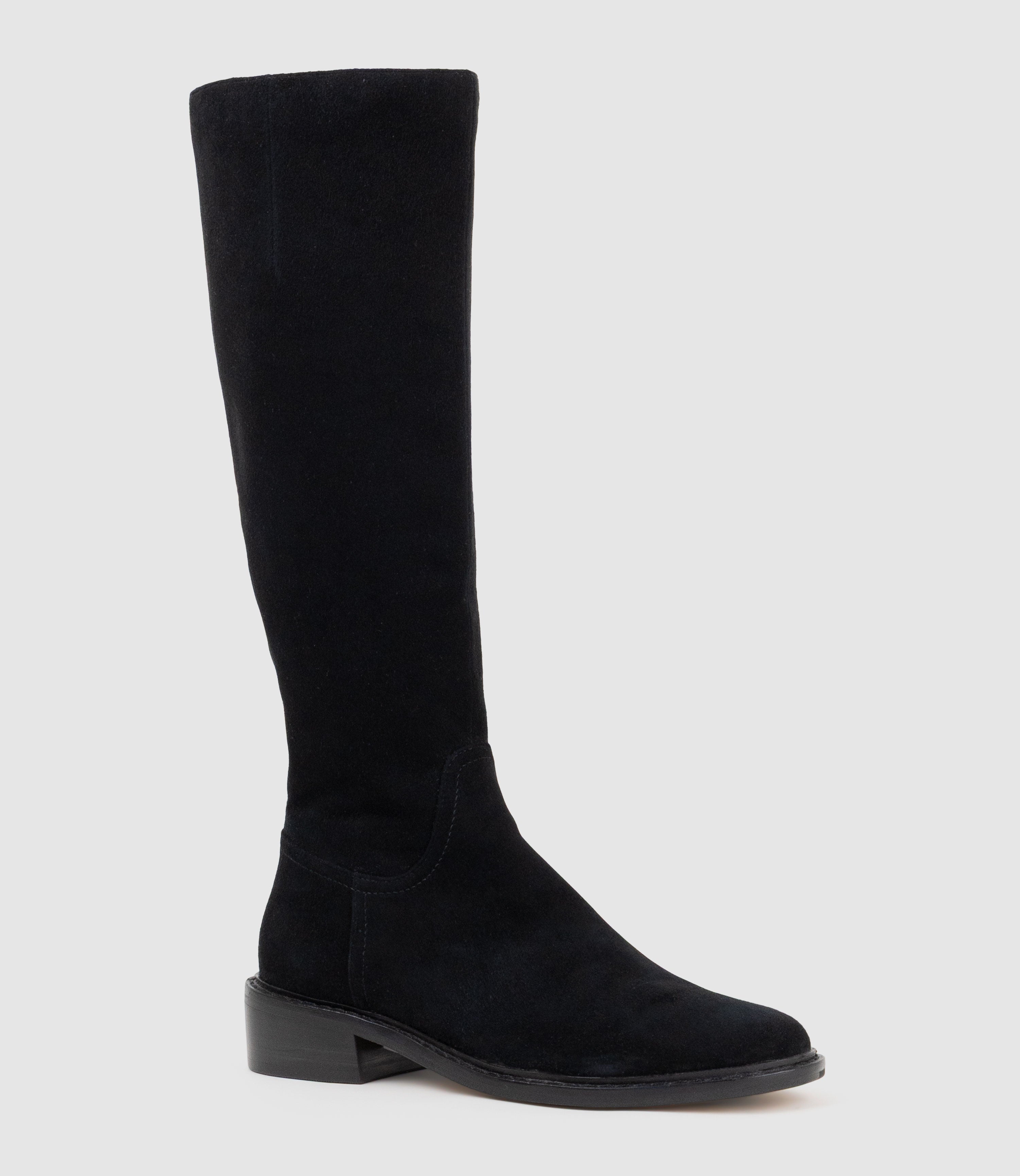 VASPER30 Knee High Boot in Black Suede - Edward Meller