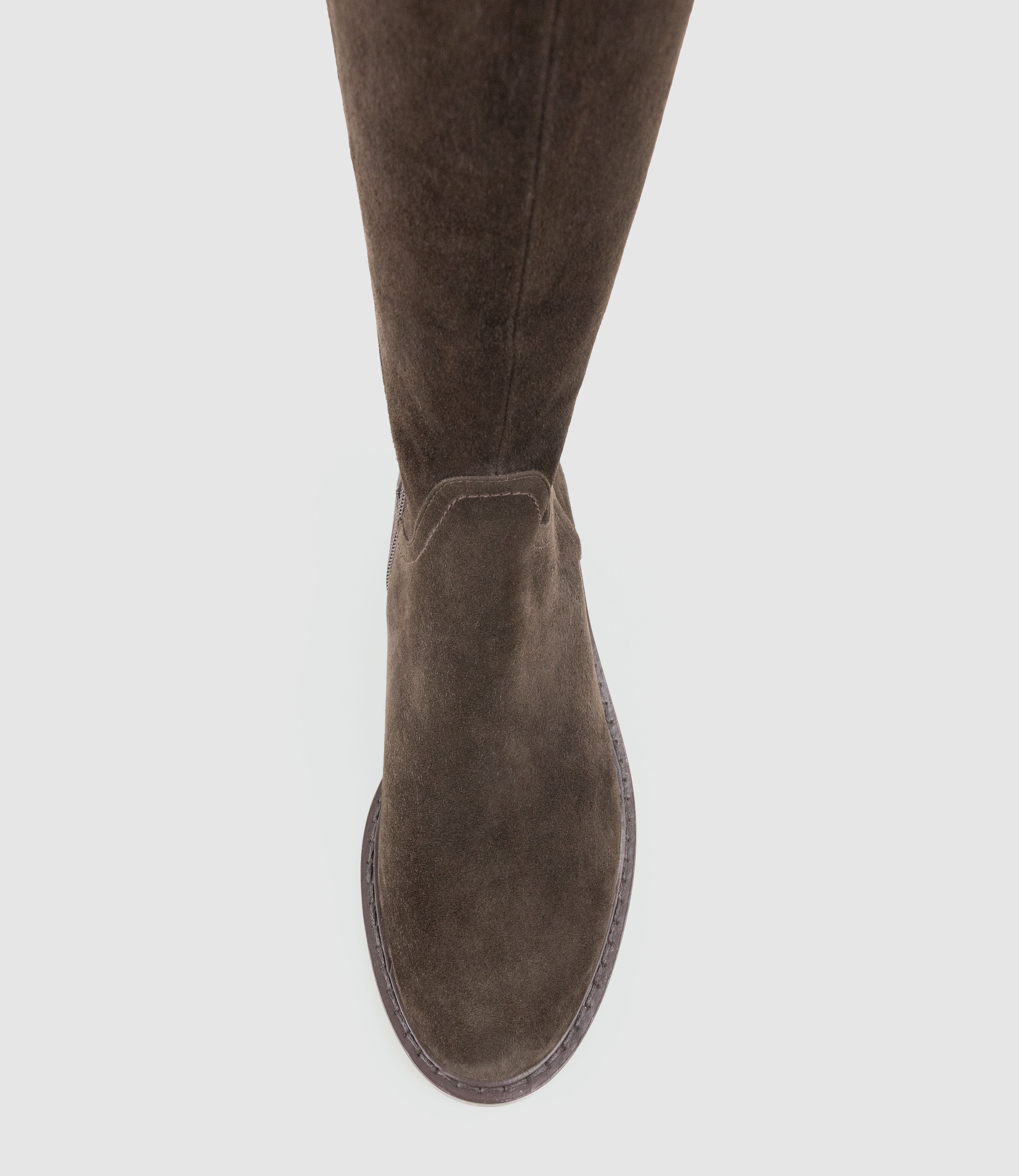 VASPER30 Knee High Boot in Chocolate Suede - Edward Meller