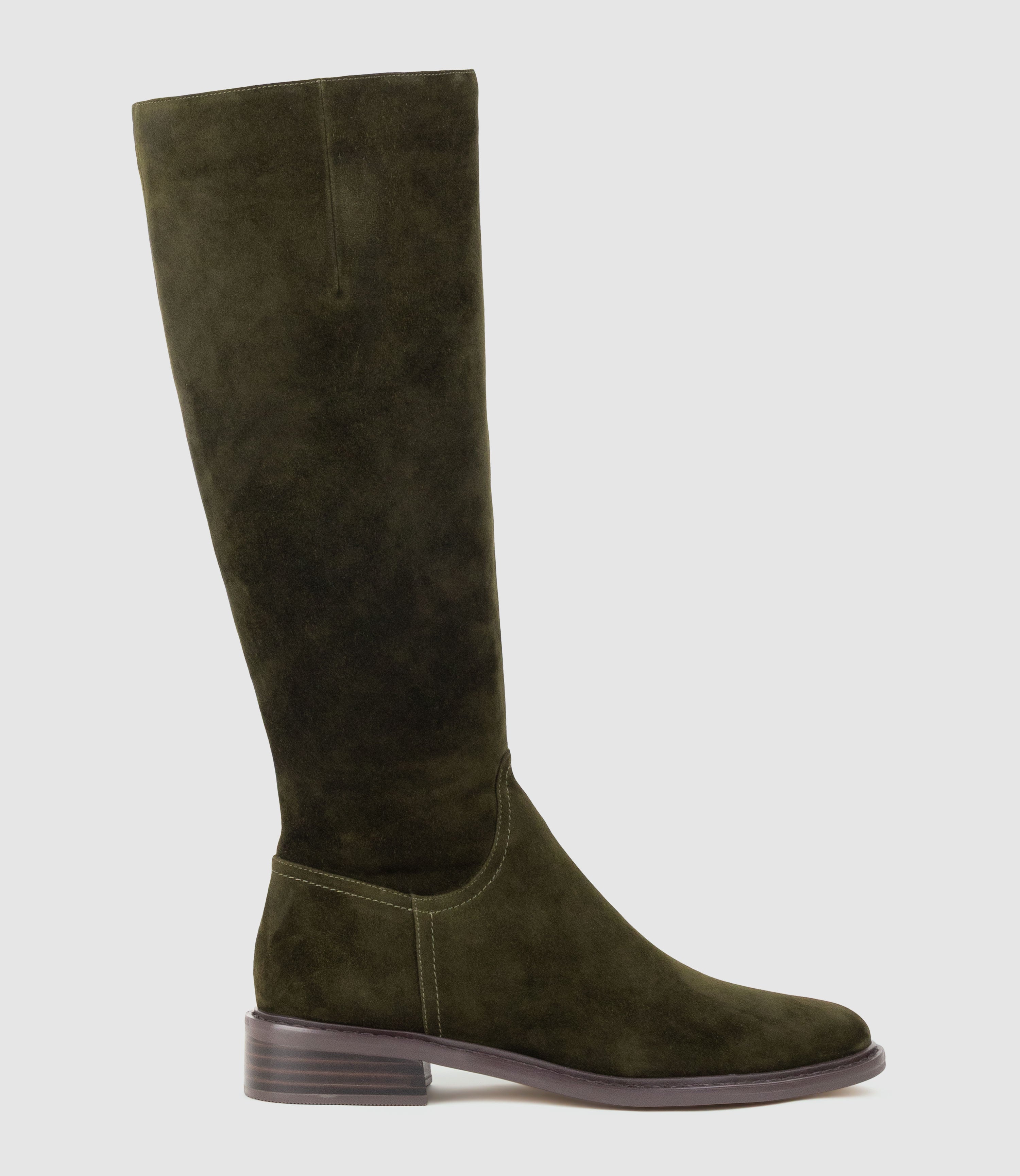 VASPER30 Knee High Boot in Olive Suede - Edward Meller