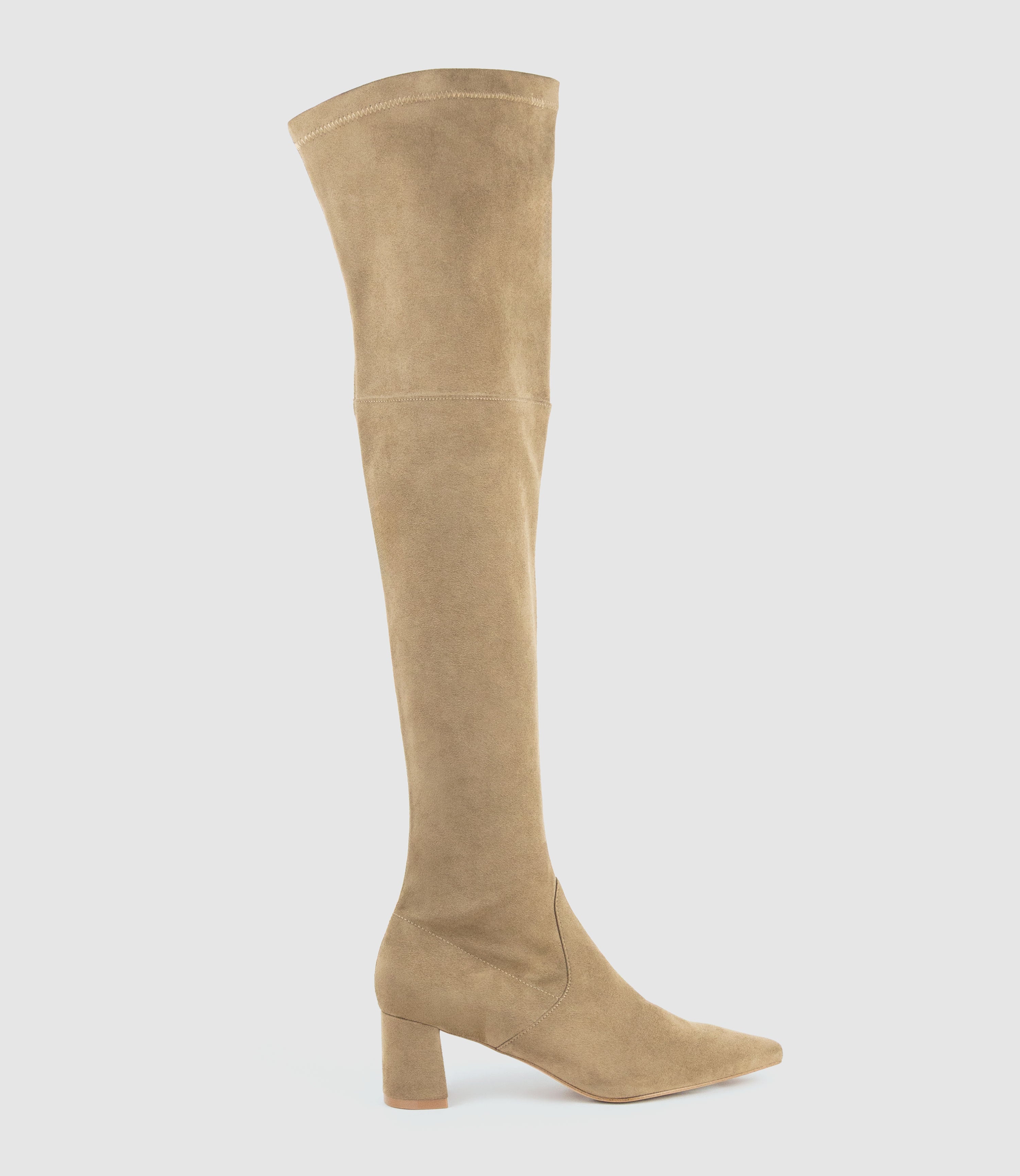 VIOLA55 OTK Stretch Boot in Fawn Suede - Edward Meller