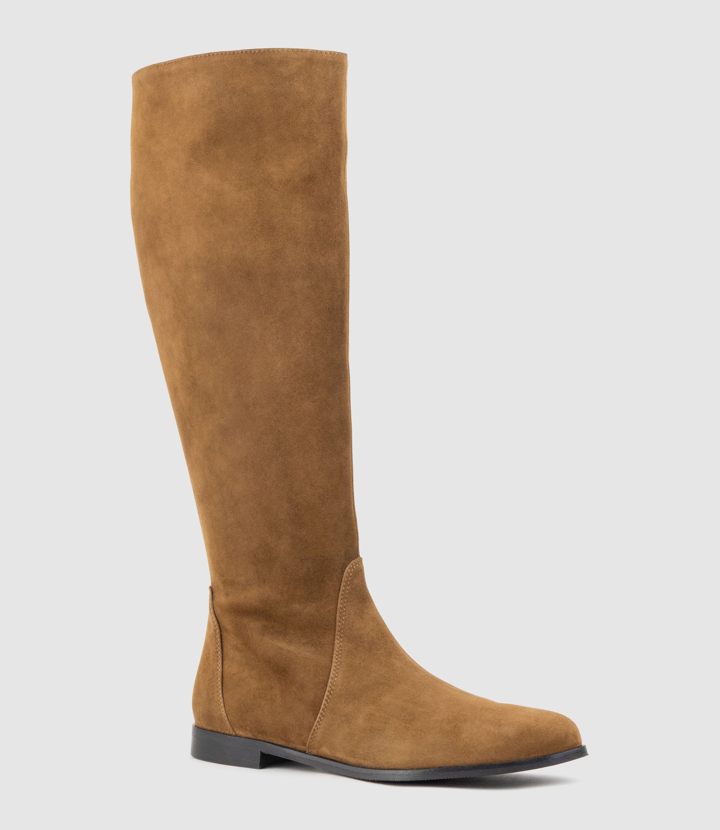 VISTERE Relaxed Knee High Boot in Tan Suede - Edward Meller