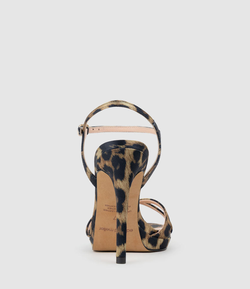 WALTZ110 Crossover Platform Sandal in Animal Silk - Edward Meller