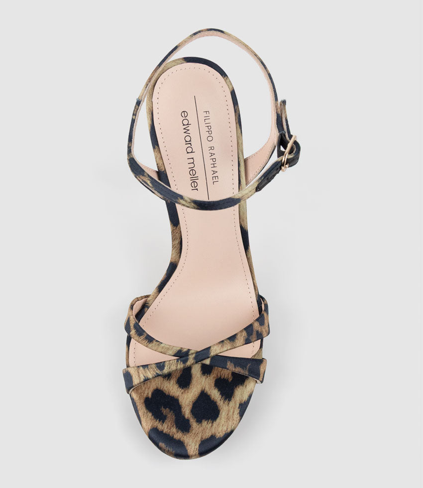 WALTZ110 Crossover Platform Sandal in Animal Silk - Edward Meller