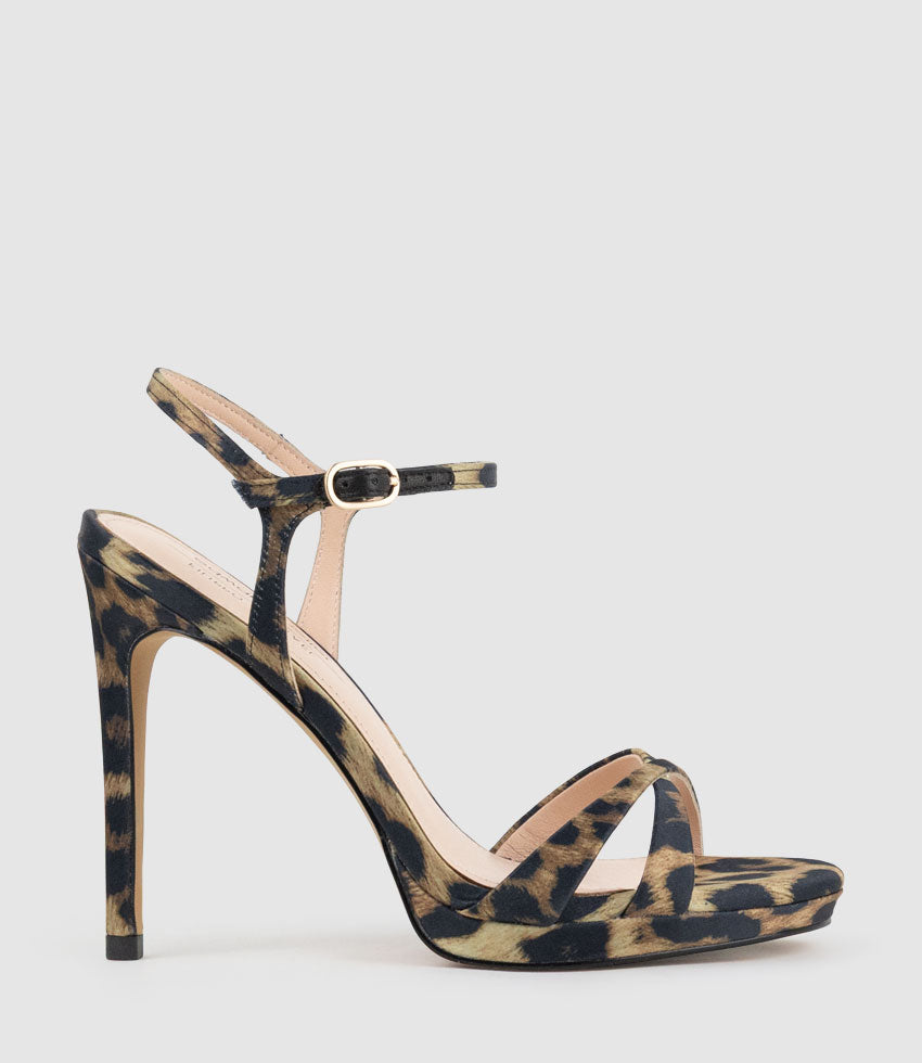 WALTZ110 Crossover Platform Sandal in Animal Silk - Edward Meller