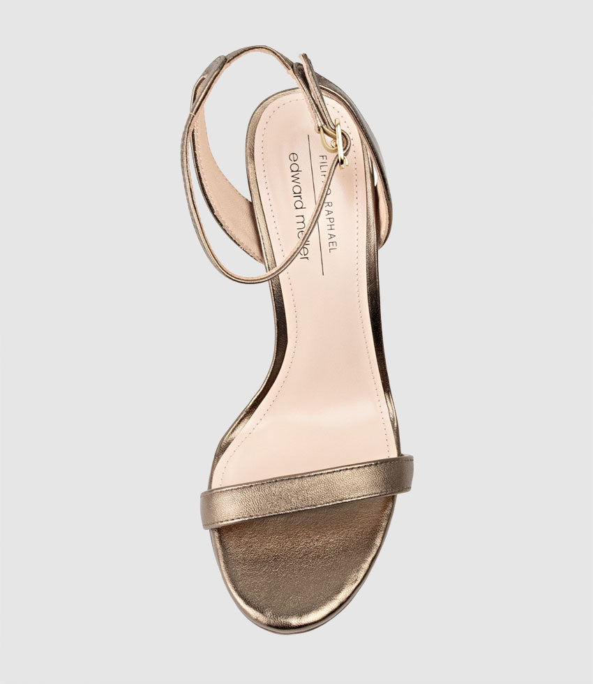 WHISPER110 Single Strap Platform Sandal in Bronze - Edward Meller