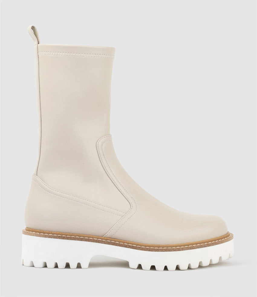 WORSLEY Stretch Ankle Boot on Unit in Beige - Edward Meller