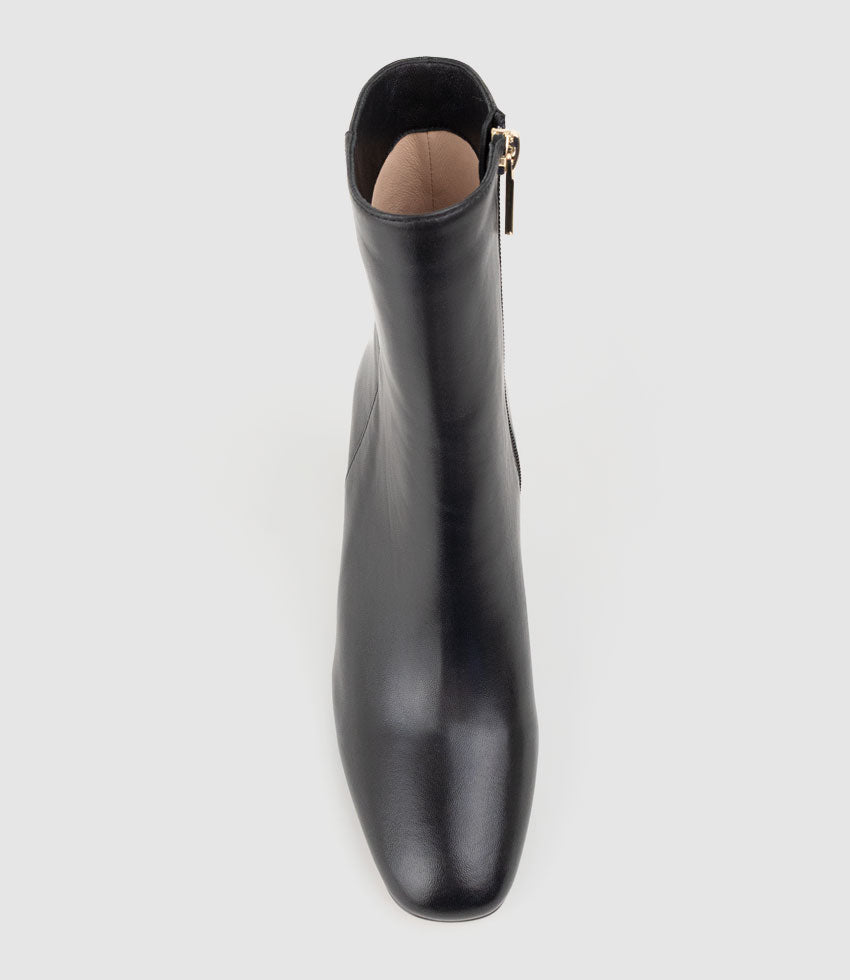 XADIA85 Block Heel Ankle Boot in Black - Edward Meller