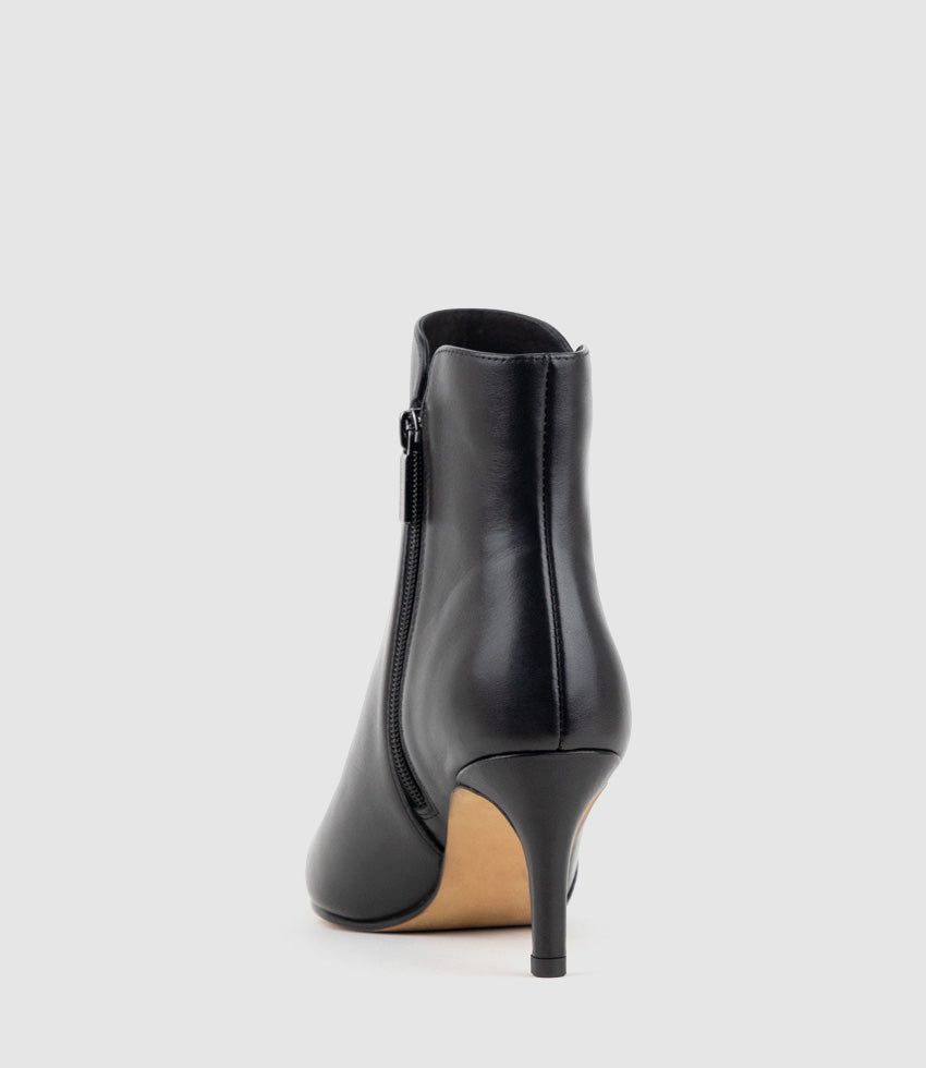 ZAID75 Pointed Ankle Boot in Black Calf - Edward Meller