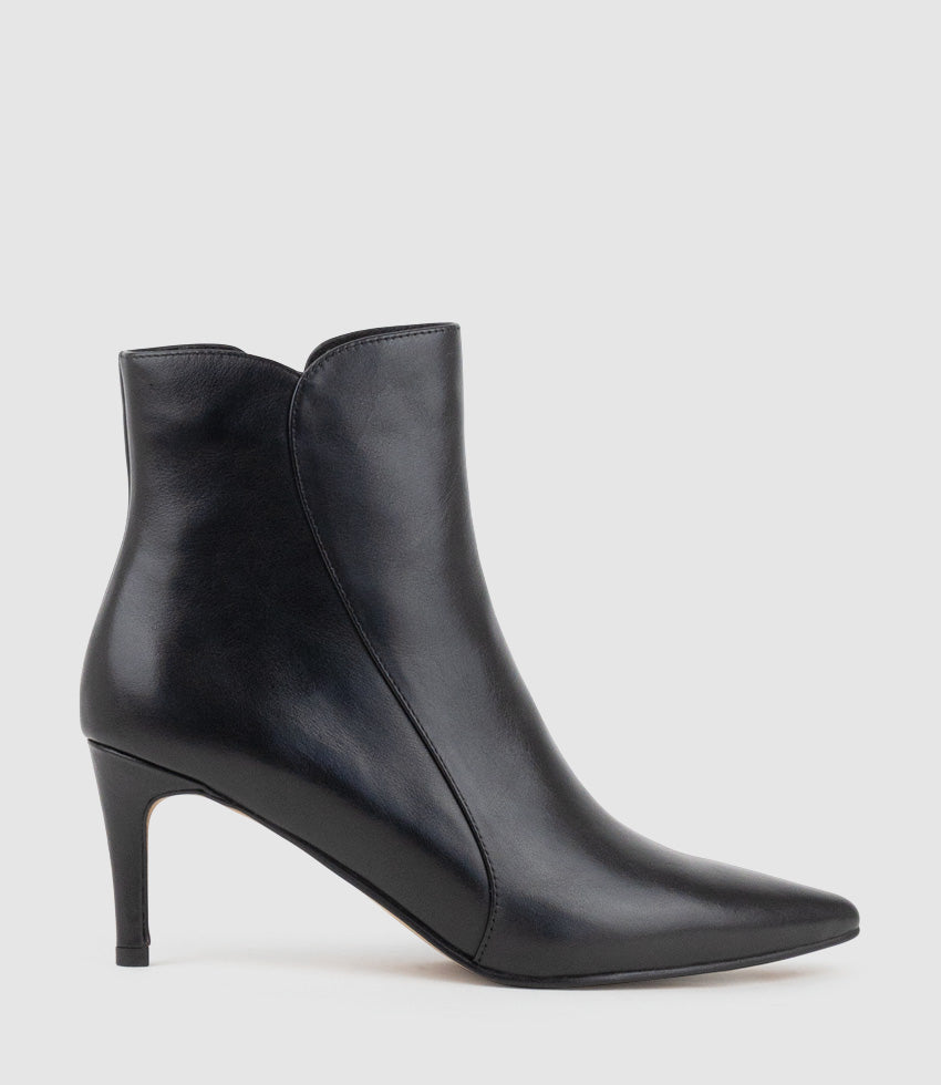 ZAID75 Pointed Ankle Boot in Black Calf - Edward Meller
