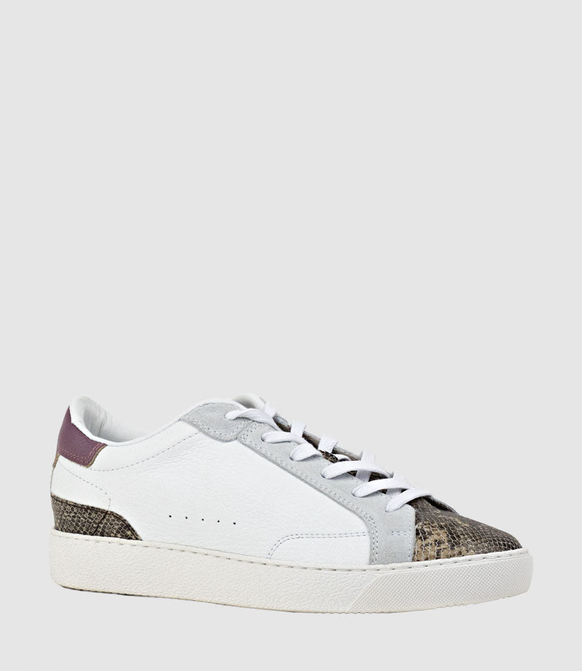 JOSETTE Sneaker with Accents in Snake Combo - Edward Meller