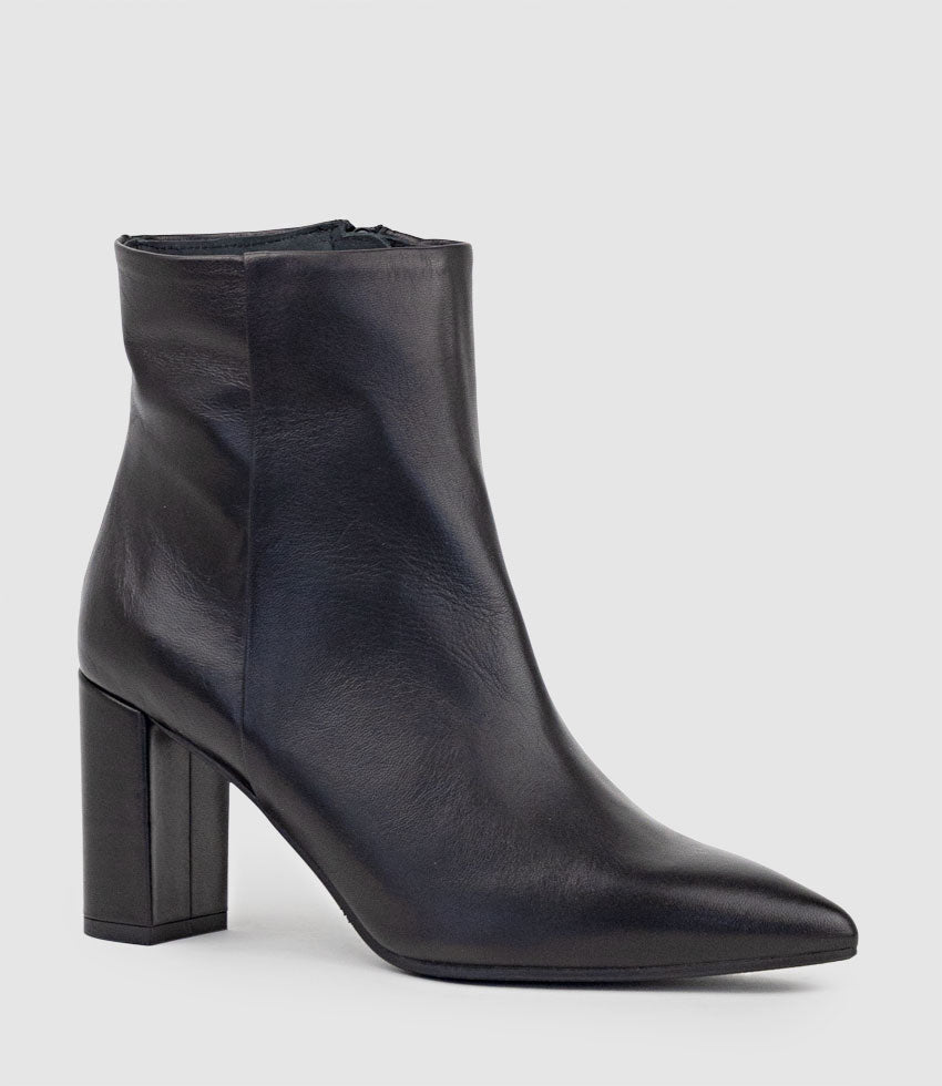 ZIM70 Pointed Ankle Boot in Black - Edward Meller
