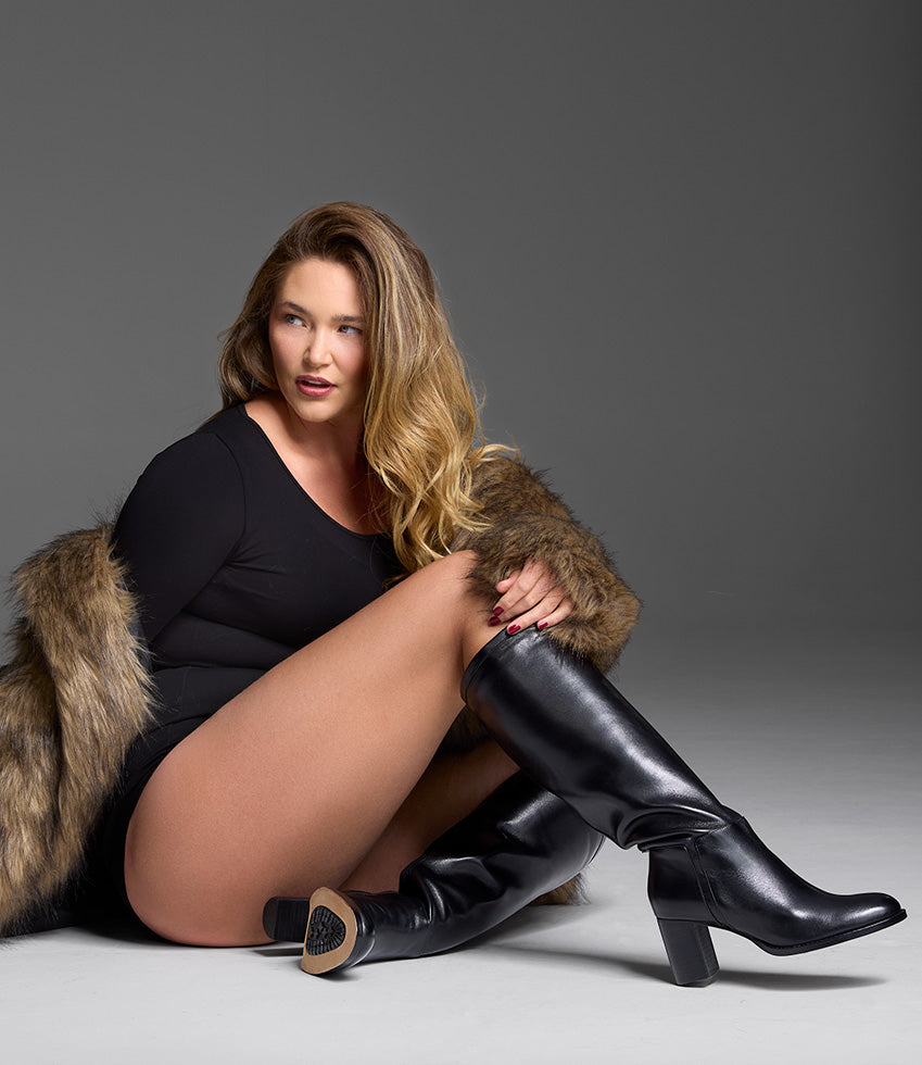 VERONICA70 Wide Fit Knee High Boot in Black