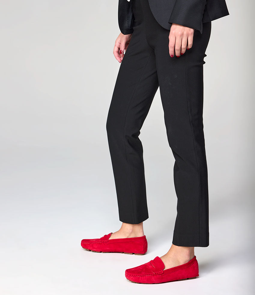 GRACEY Driving Moccasin in Red Suede - Edward Meller