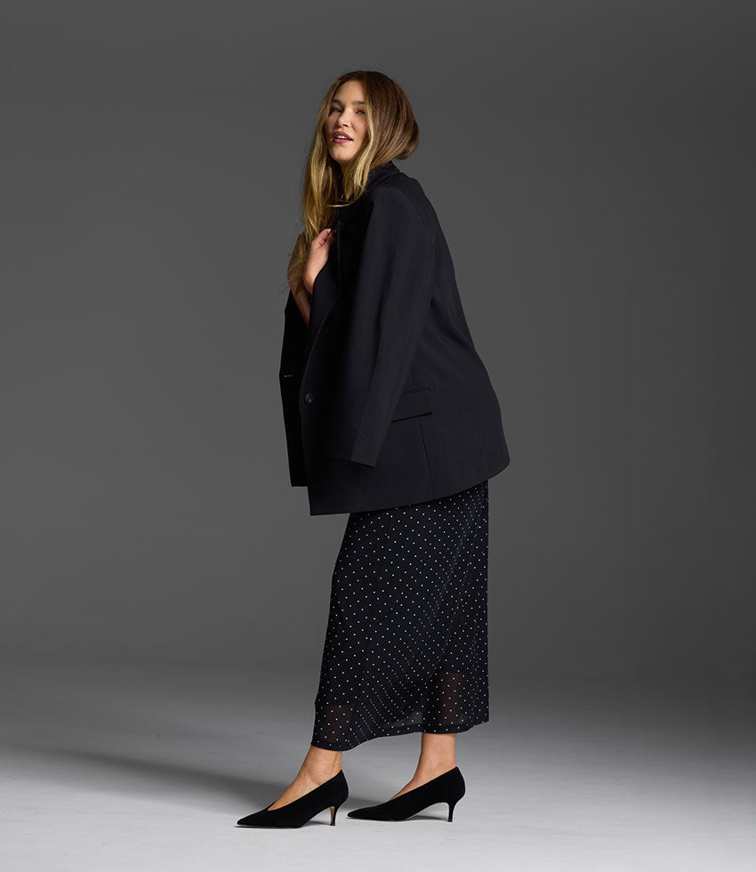 CORA60 Choked Pointed Pump in Black Suede - Edward Meller