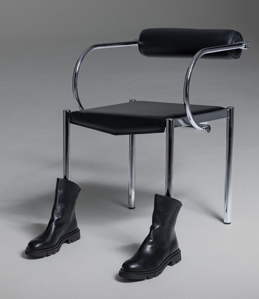 WEND Ankle Boot with Chunky Tread in Black - Edward Meller