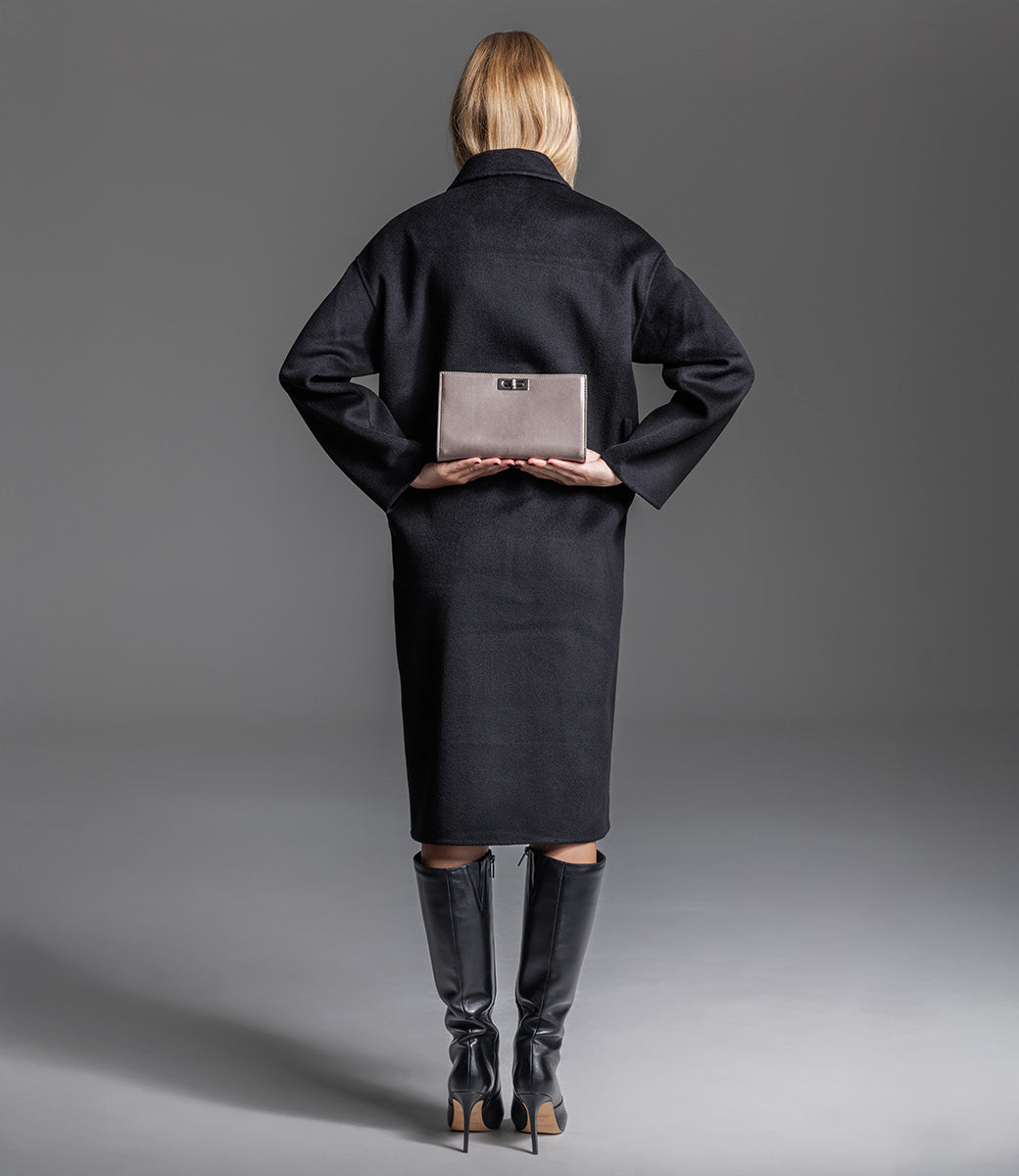 NAYLA Bag with Twist Hardware in Pewter Silk