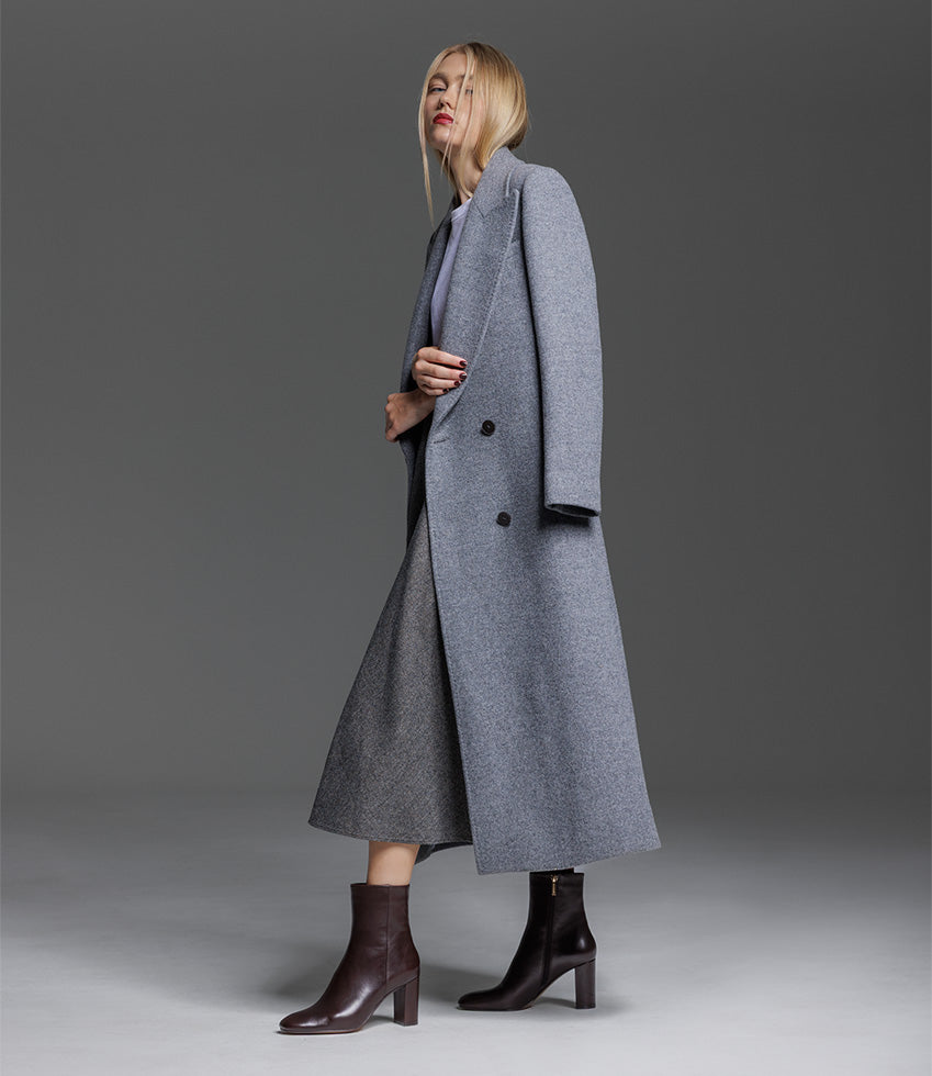 XADIA85 Block Heel Ankle Boot in Chocolate Calf - Edward Meller