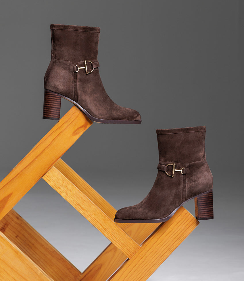ZIERA70 Ankle Boot in Chocolate Suede - Edward Meller