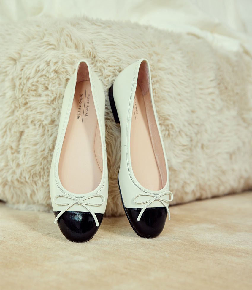 EASTON Cap Toe Ballet in Offwhite
