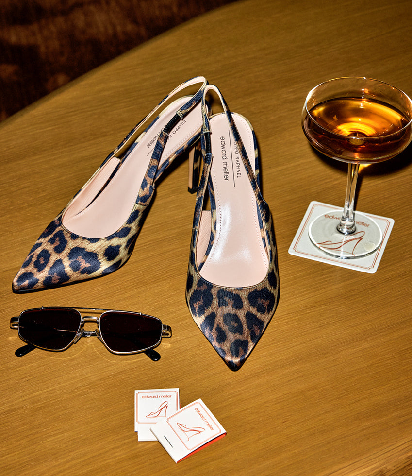 ANDREA100 Stiletto Slingback Pump in Animal Silk