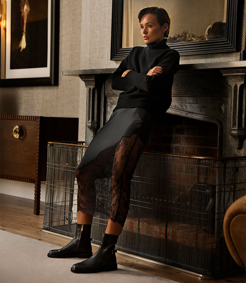 UTURN Ankle Boot with Buckle in Black Calf - Edward Meller