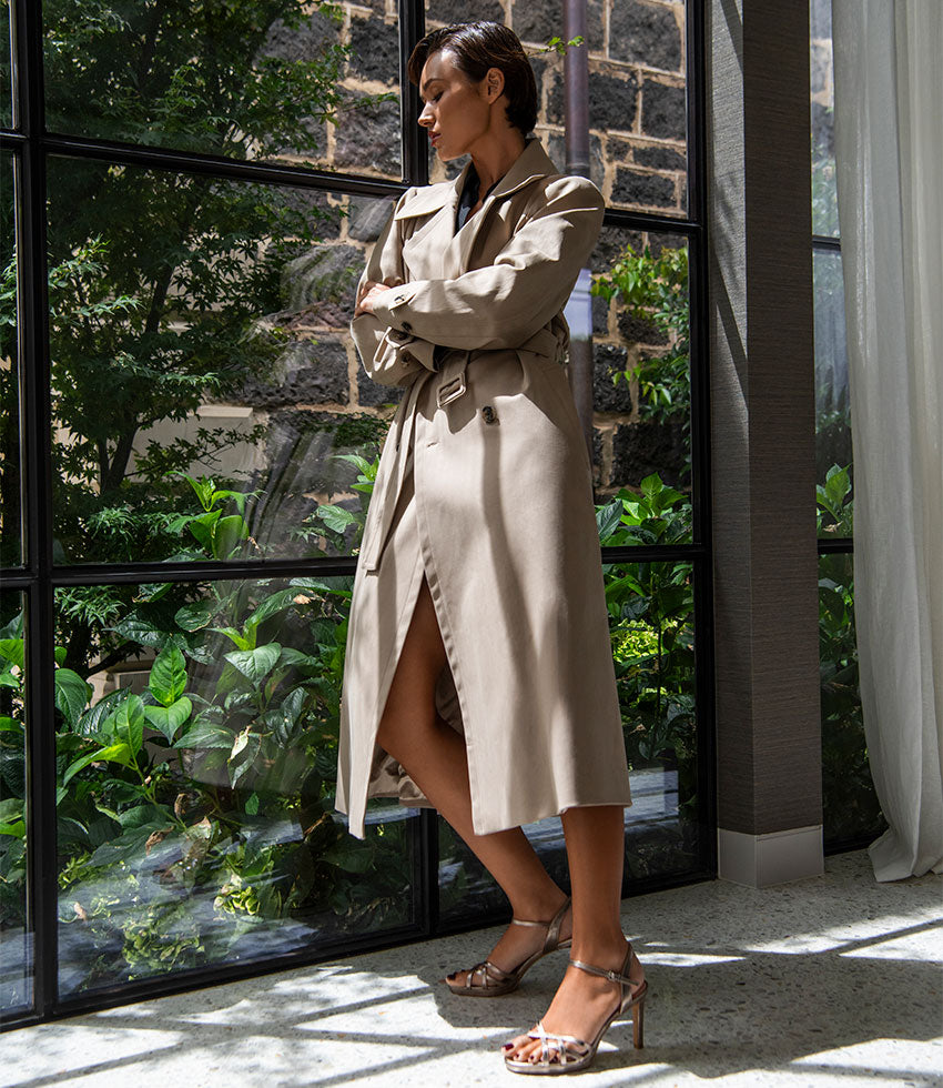 SWIFT90 Lattice Front Platform Sandal in Pewter - Edward Meller