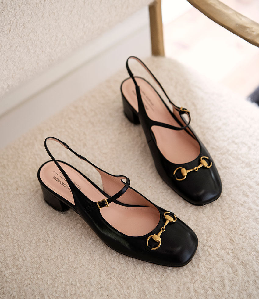 DESIRE45 Mary Jane Slingback Pump in Black Calf - Edward Meller