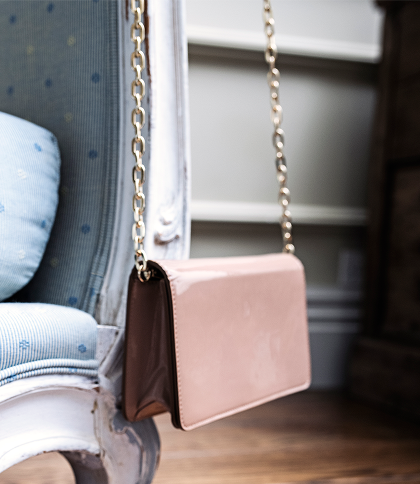 Nude patent handbags hotsell