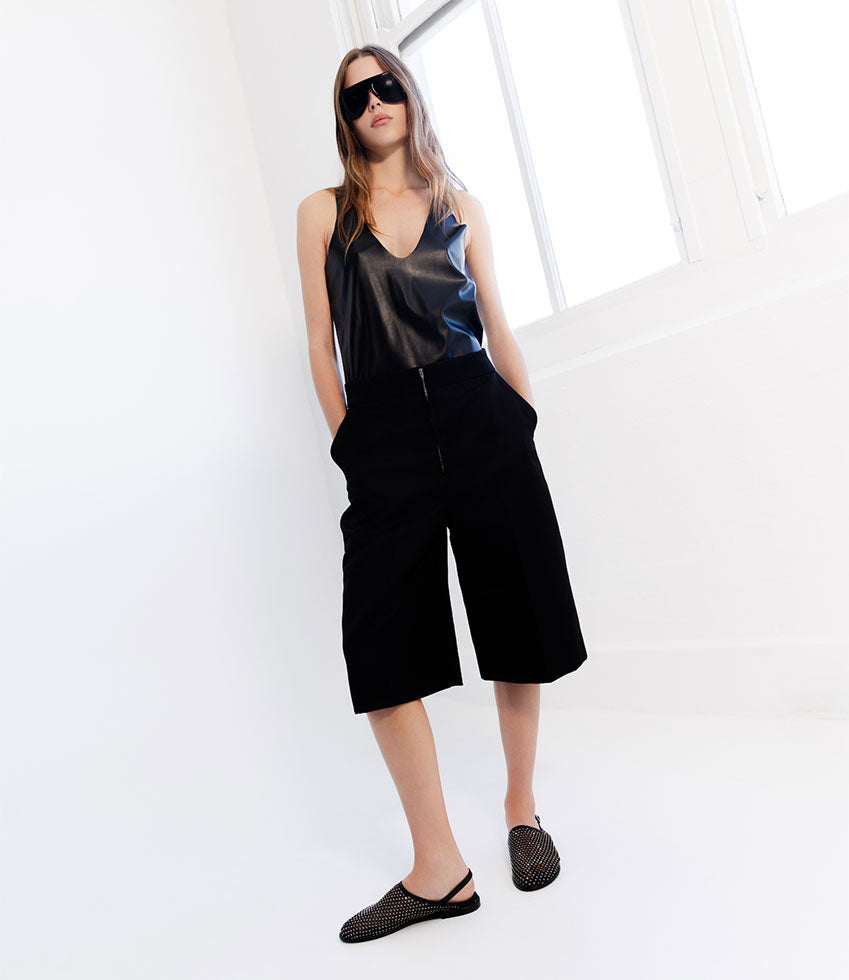 FERAH Mesh Flat with Back Strap in Black - Edward Meller