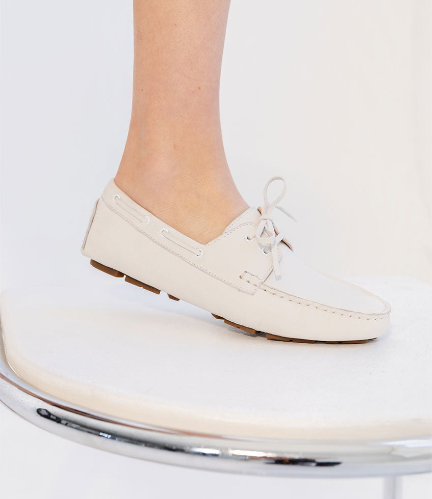 GANT Lace Up Moccasin in White