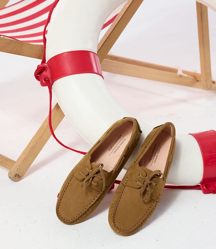 GANT Lace Up Moccasin in Camel Nubuck