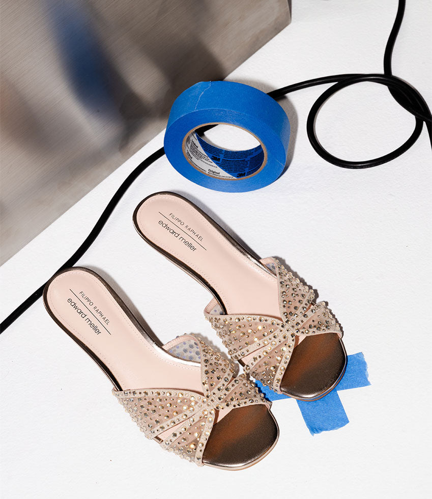 IMOGEN50 Bejewelled Slide in Rosegold