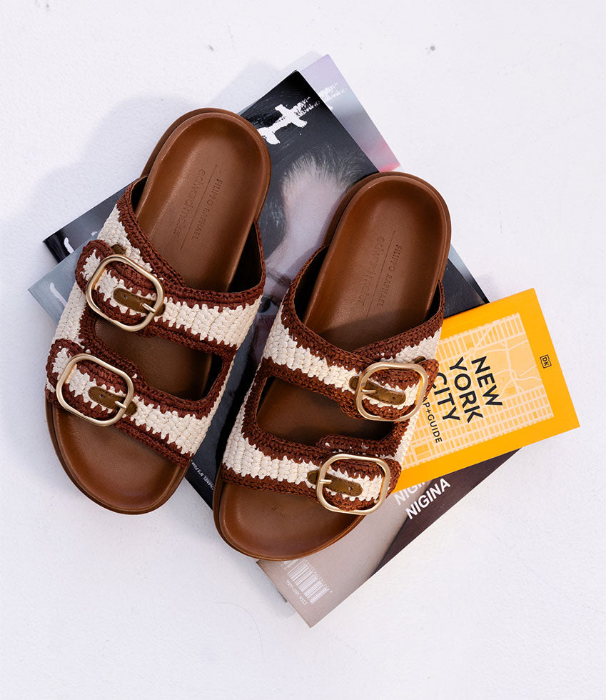 KROSS Woven Slide on Unit in Tan - Edward Meller