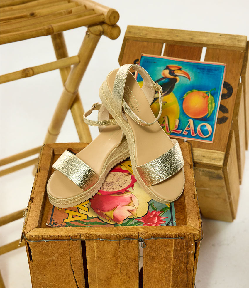 MIARA Single Strap Low Espadrille in Platino