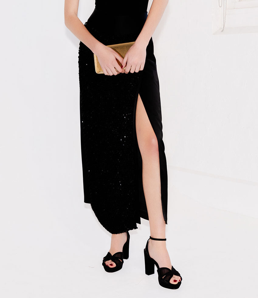 RYNNE100 Mesh Platform Sandal in Black Suede - Edward Meller