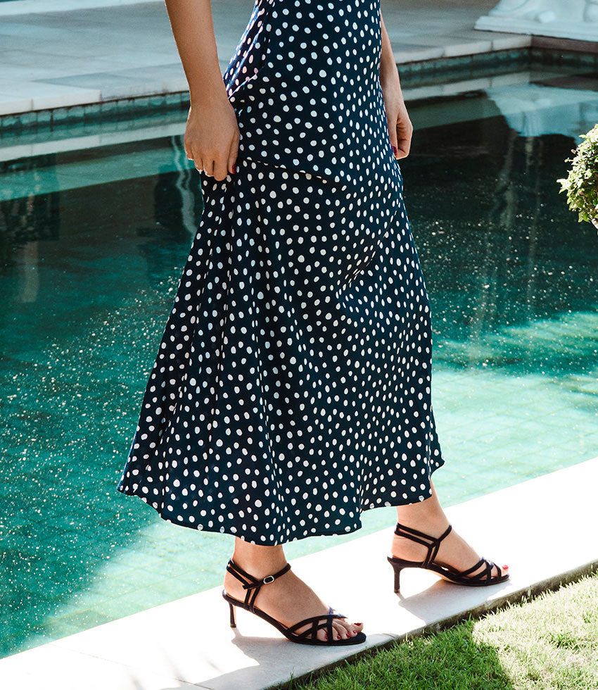 SORYN55 Lattice Front Sandal in Black Suede - Edward Meller