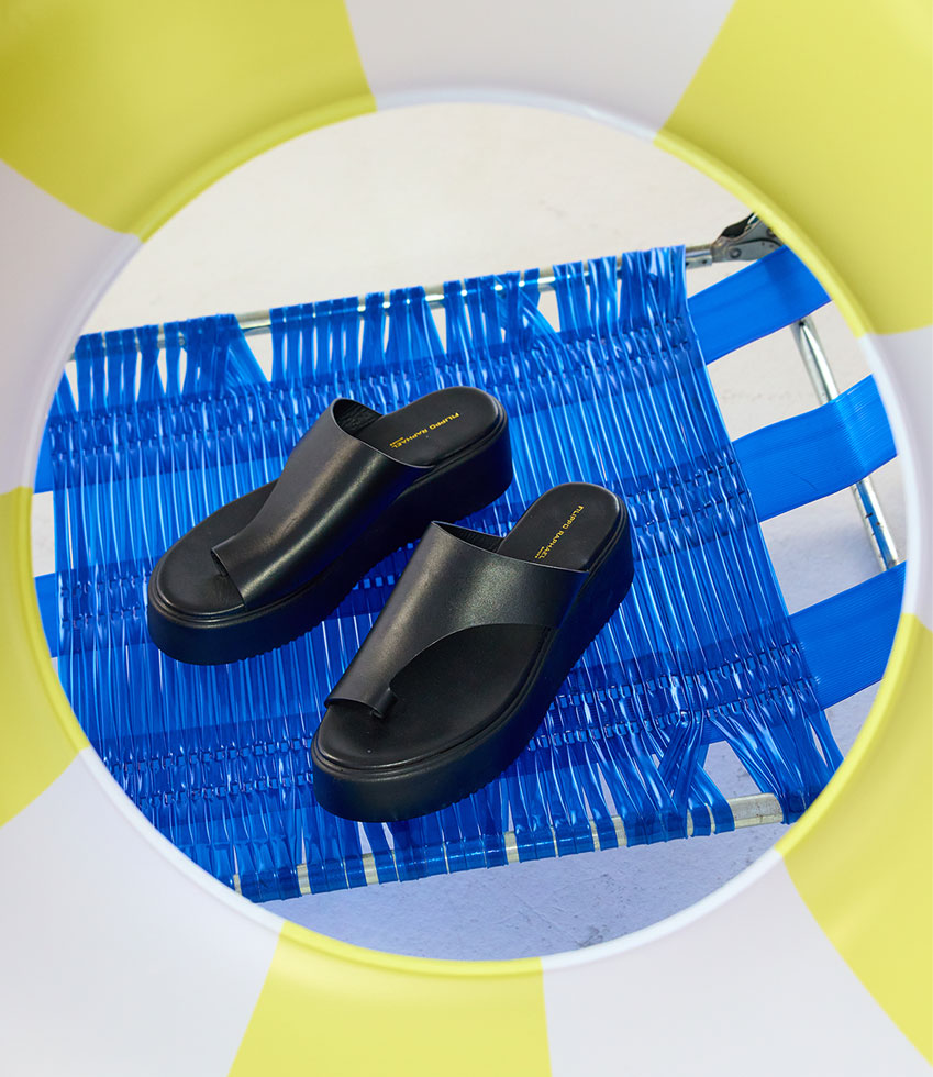 TEMIR Thong Slide on Unit in Black - Edward Meller