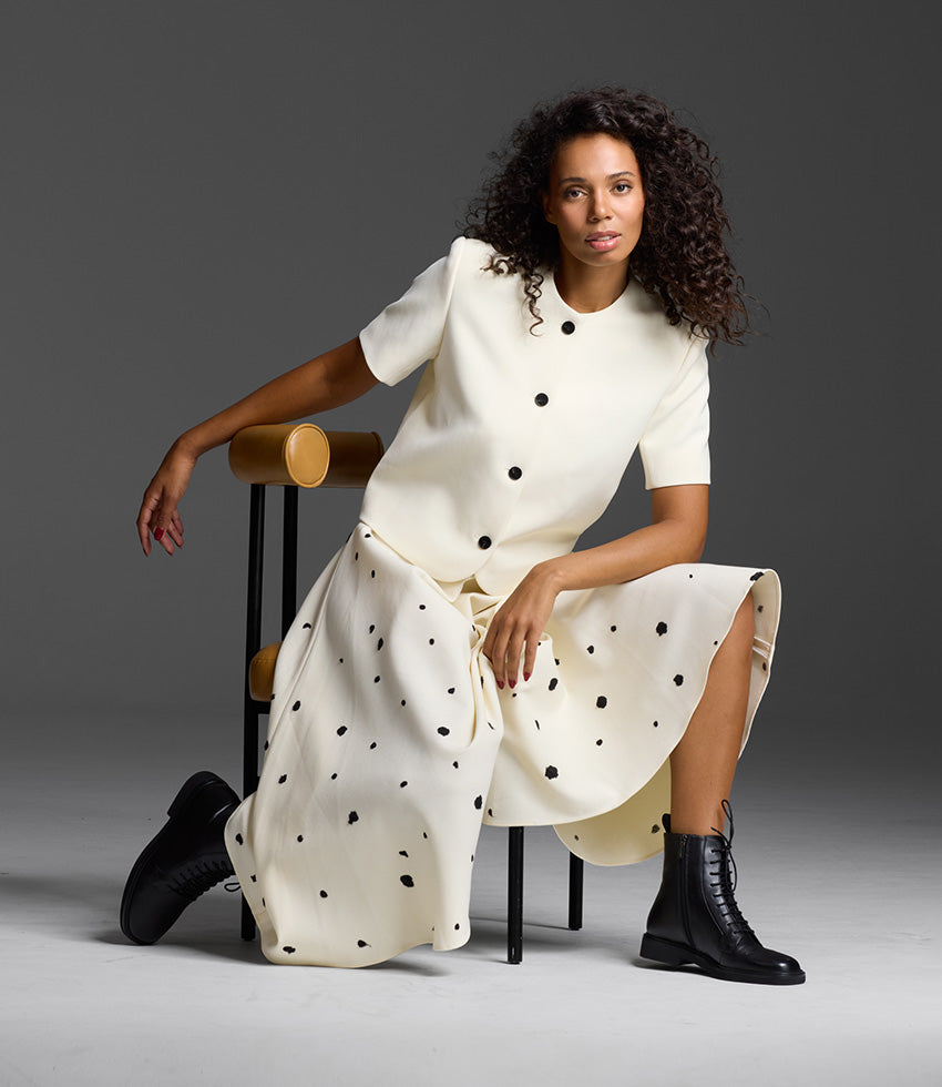 UMPIRE Lace Up Ankle Boot in Black Calf