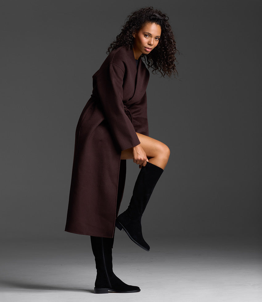 VASPER30 Knee High Boot in Black Suede - Edward Meller
