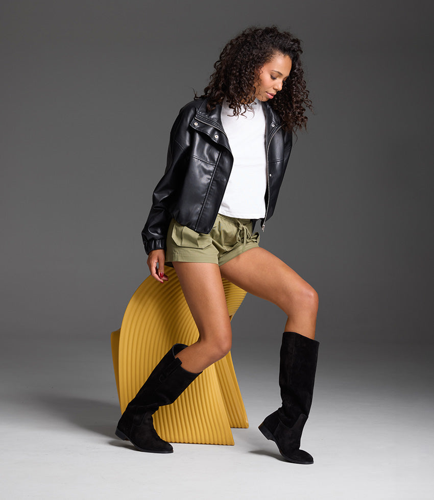 VORMIR Knee High Boot in Black Suede