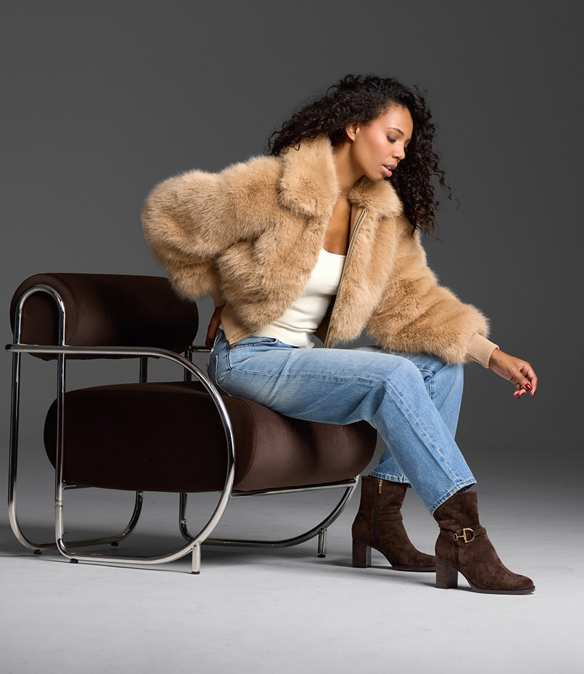 ZIERA70 Ankle Boot in Chocolate Suede - Edward Meller