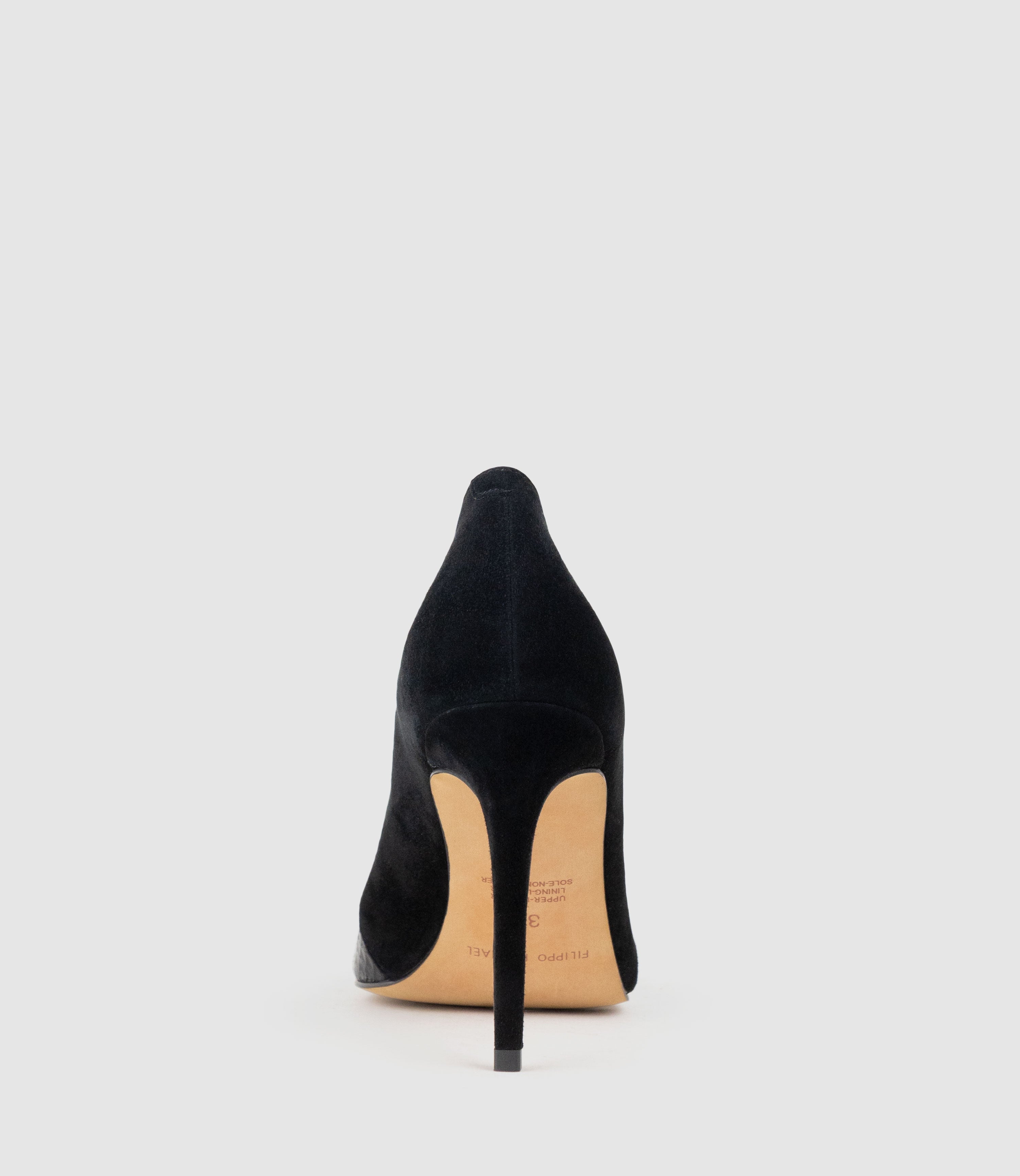 ABIGAIL100 Combination Stiletto Pump in Black Suede - Edward Meller